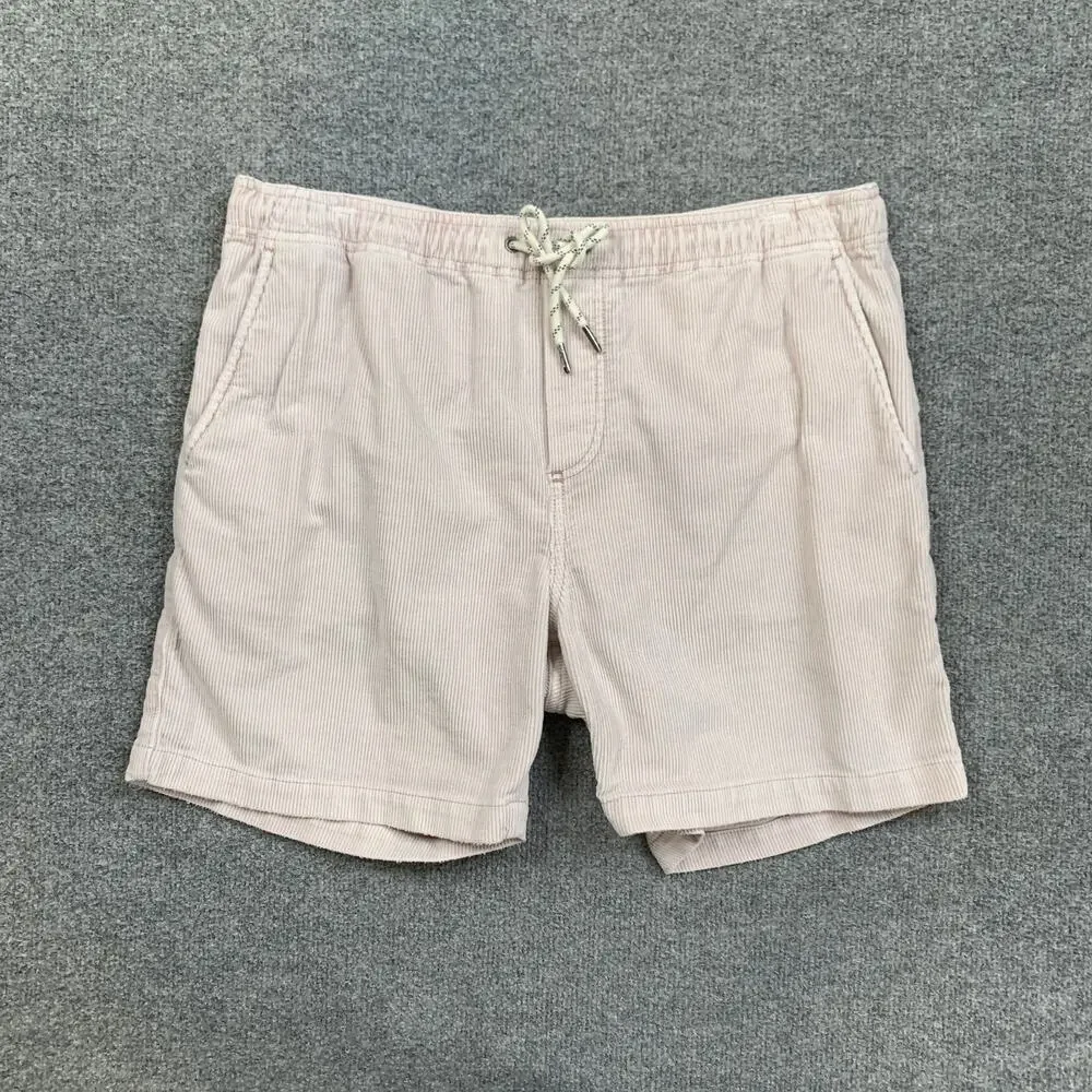 Faherty Shorts Men Large Shell Washed Drawstring Waist Corduroy Pocket Chino